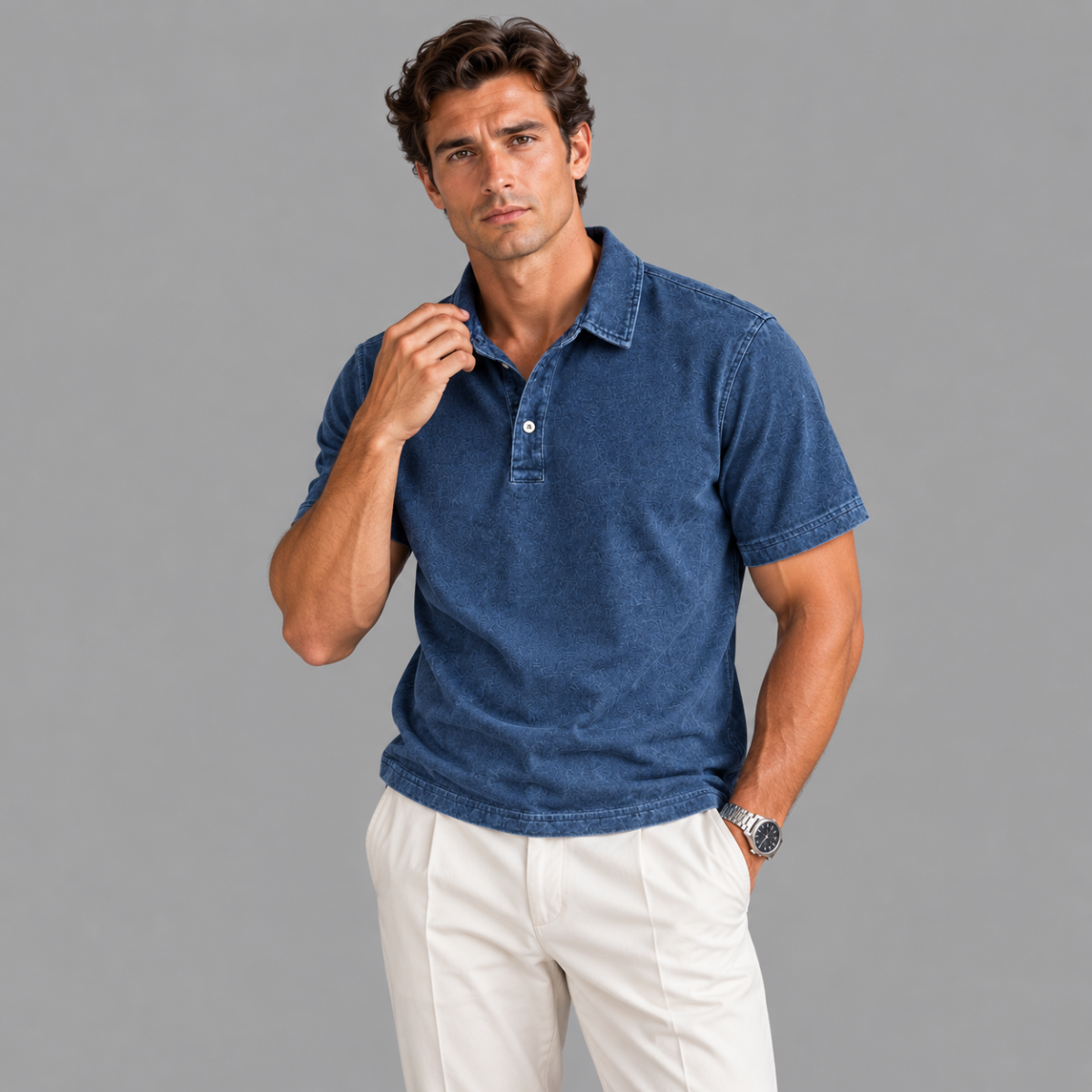 The Sirmione Men's Vintage Cotton Polo Shirt