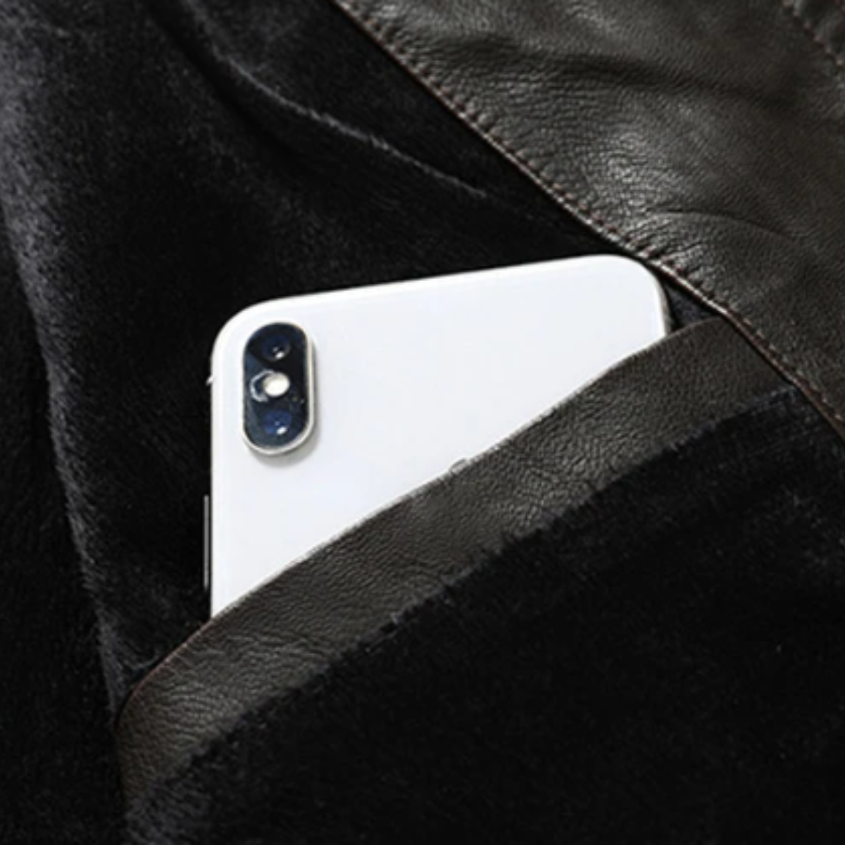 Men’s Zip Up Casual Leather Biker Jacket