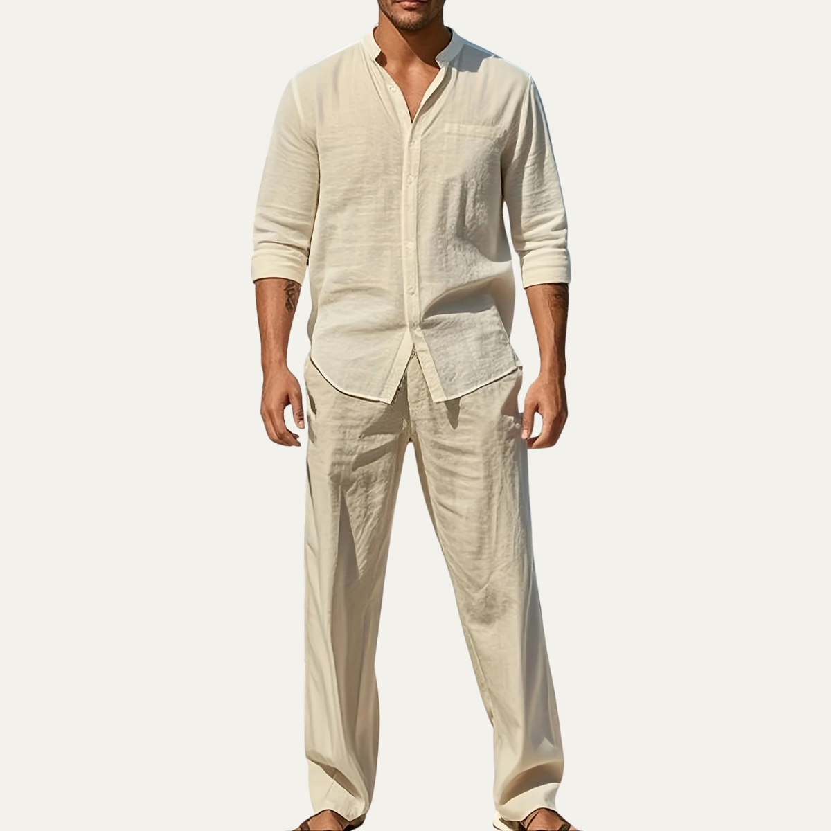 The Asolo Men’s Casual Shirt and Trousers Outfit – Summer Linen Set