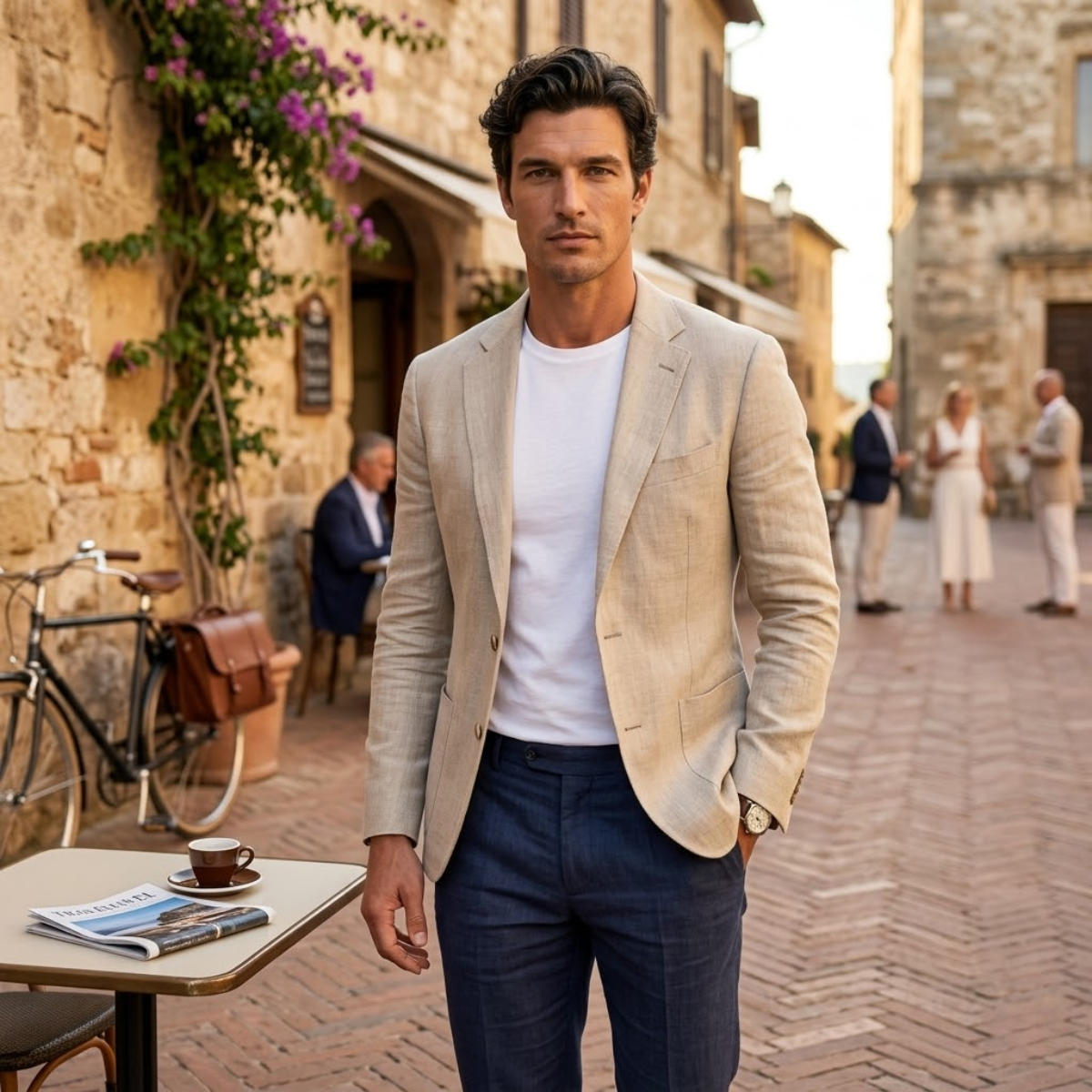 The Dalton Men's Linen Blazer Jacket