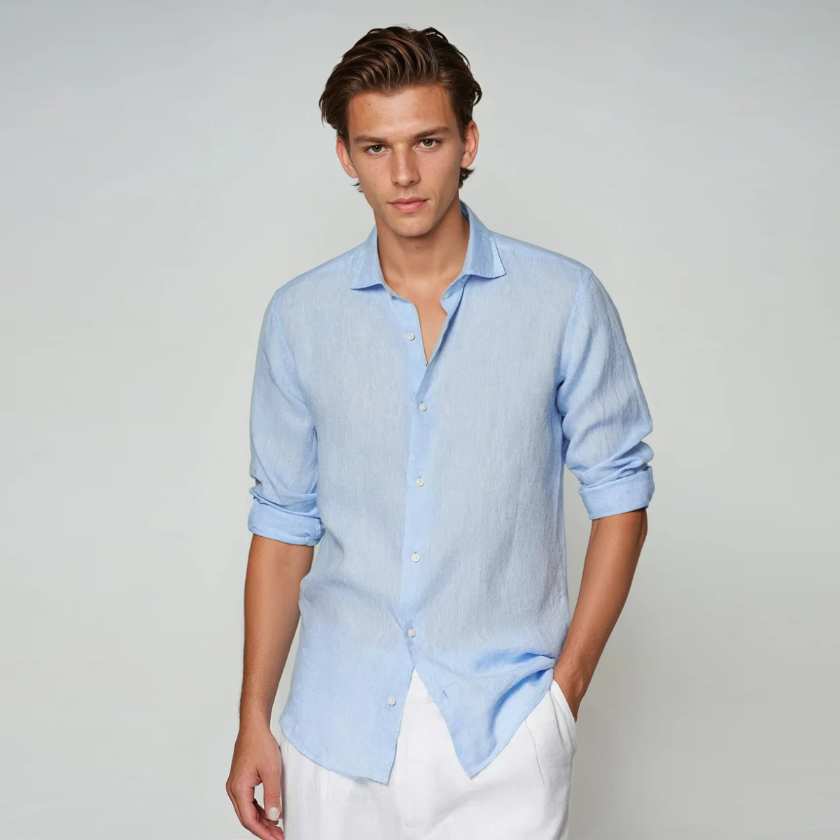 The Matera Men's Premium Linen Button Up Shirt