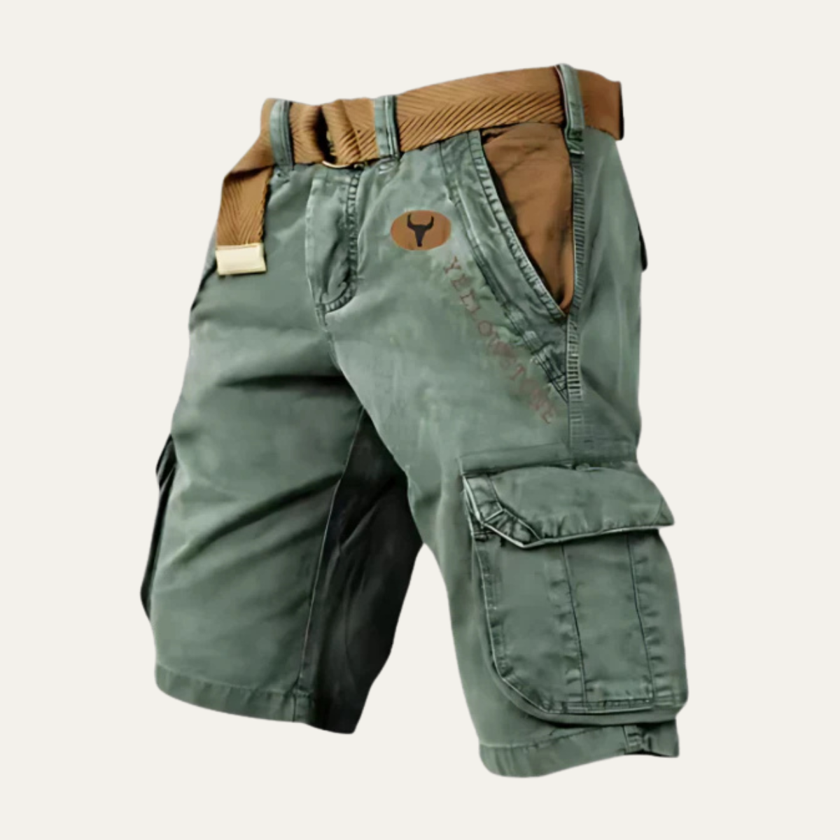 Men’s Multi Pocket Tactical Cargo Shorts with Belt