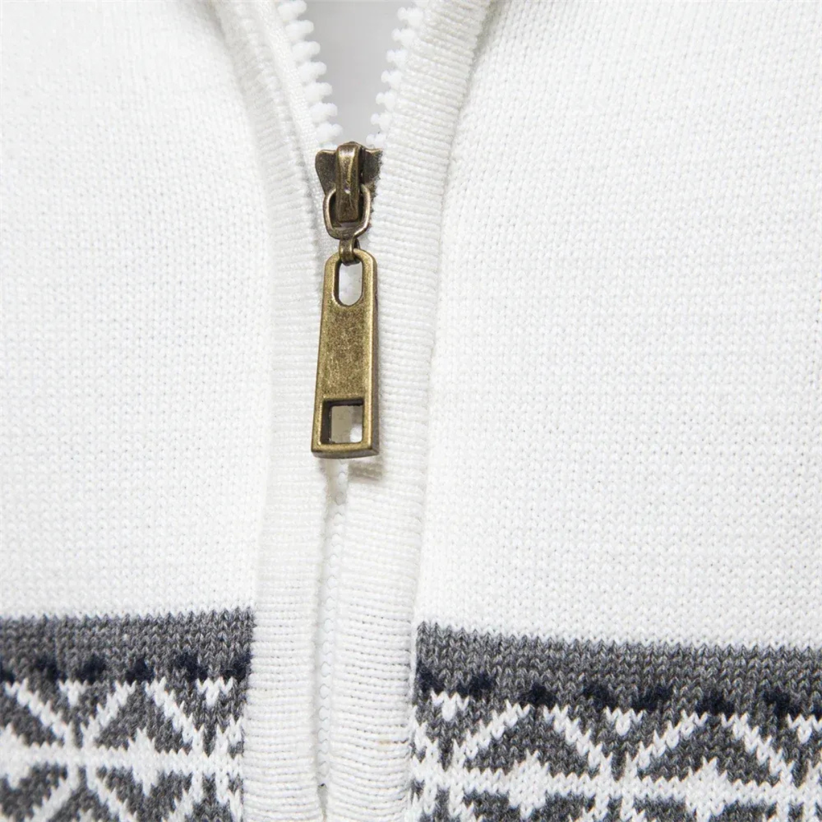 The Chatsworth Men's Quarter Zip Cotton Jumpers – Fair Isle Knit