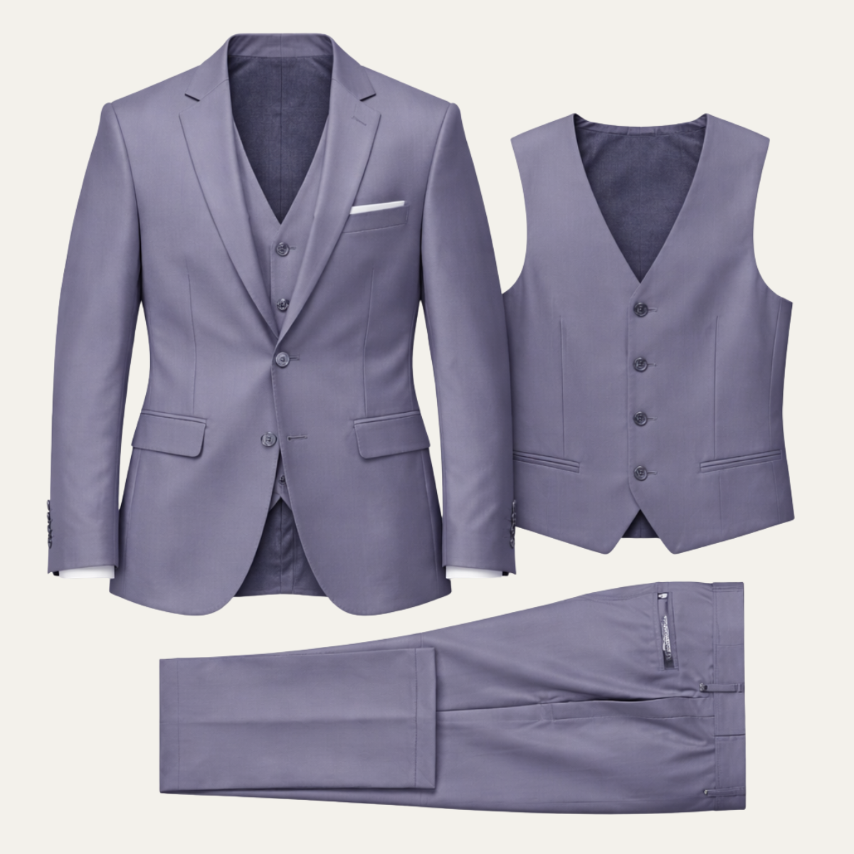 The Posillipo Men’s Tailored Suit Set – Blazer Waistcoat Trousers