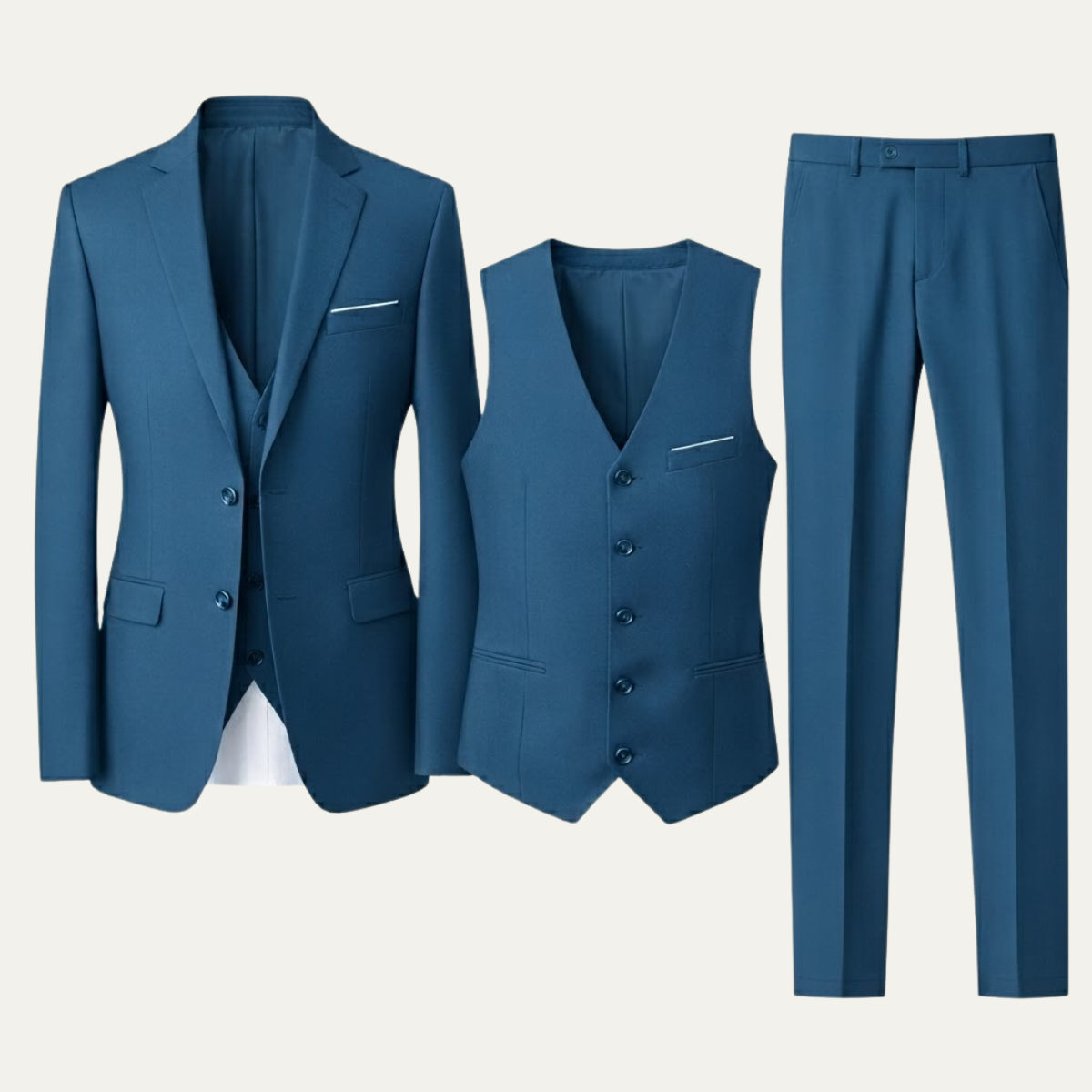 The Ancona Men’s 3 Piece Suit – Elegant Formal Wedding & Business Suit Set