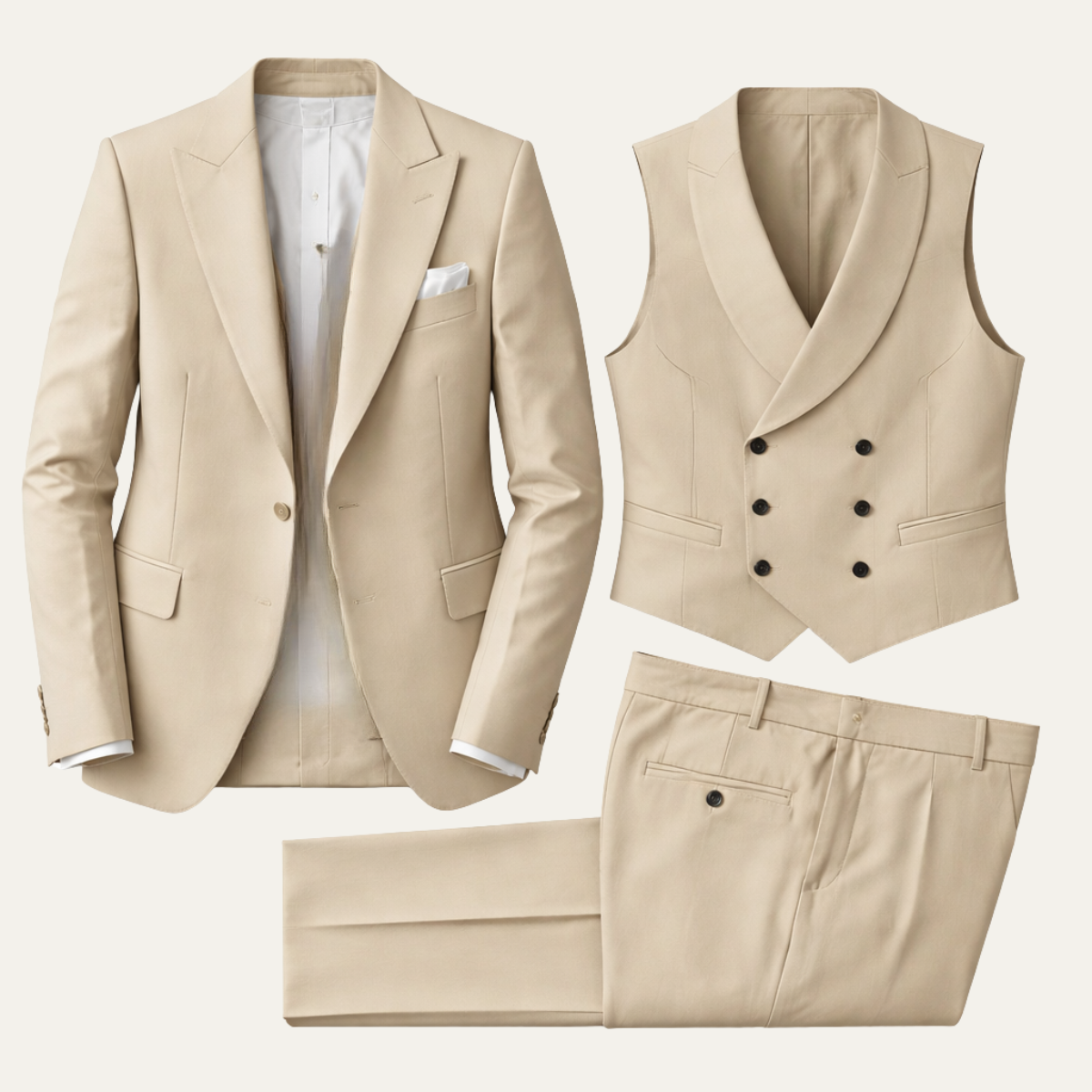 The Arenzano Men’s 3 Piece Suit – Slim Fit Elegant Wedding & Dinner Suit Set