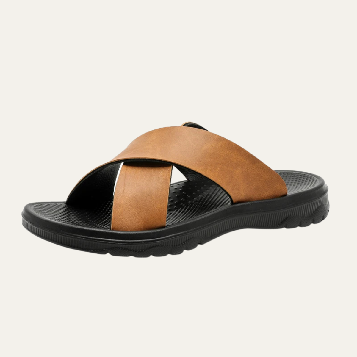 The Viareggio Men’s Open Toe Cross Strap Slide Sandals