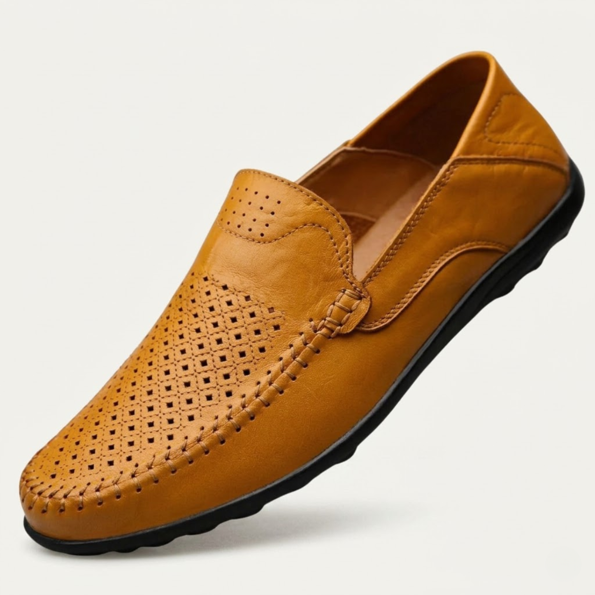 The Palermo Leather Loafers - Breathable Summer Slip On Shoes