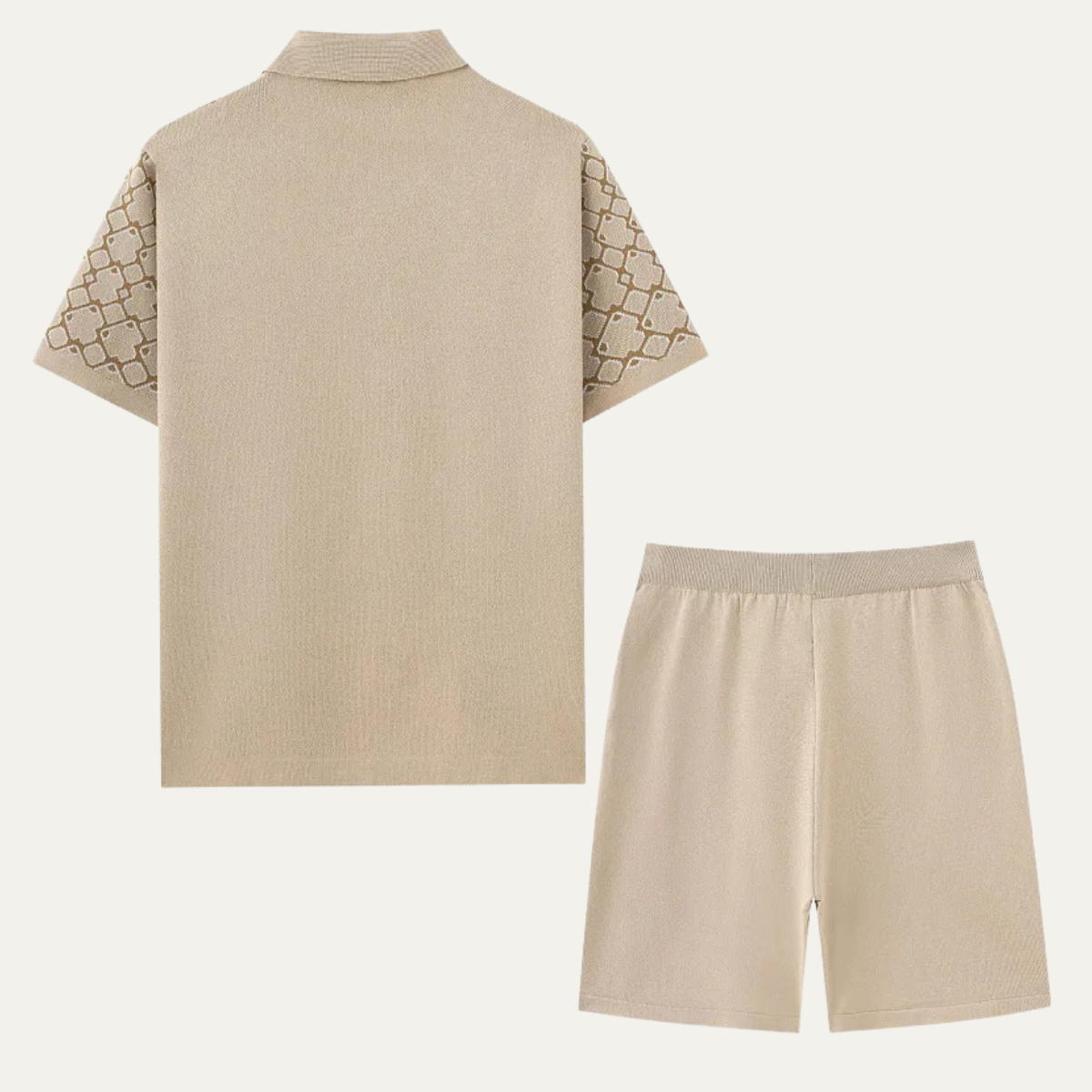 The Burford Men’s Cuban Collar Knitted Shirt & Shorts Summer Set