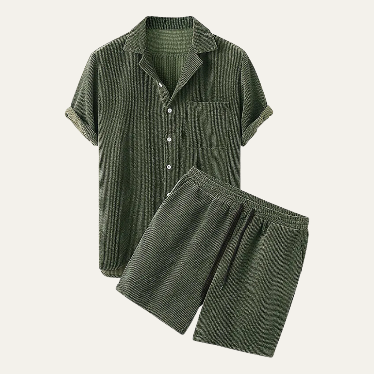 The Cirencester Men’s Corduroy Shirt & Shorts Summer Set