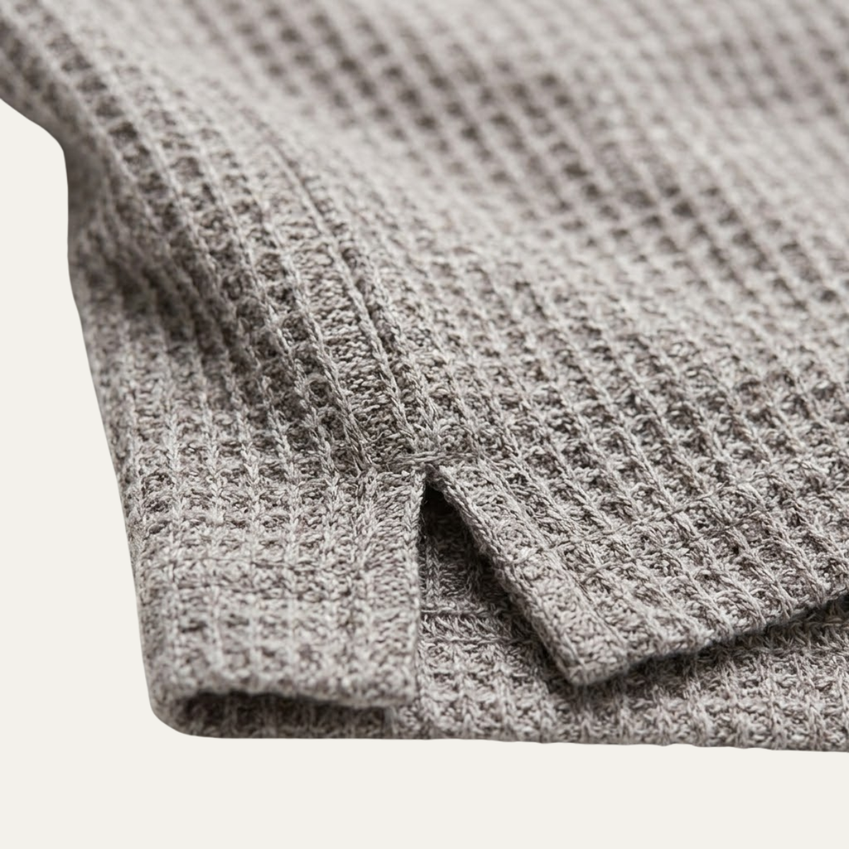 Men’s Waffle Knit Half Zip Polo Shirt