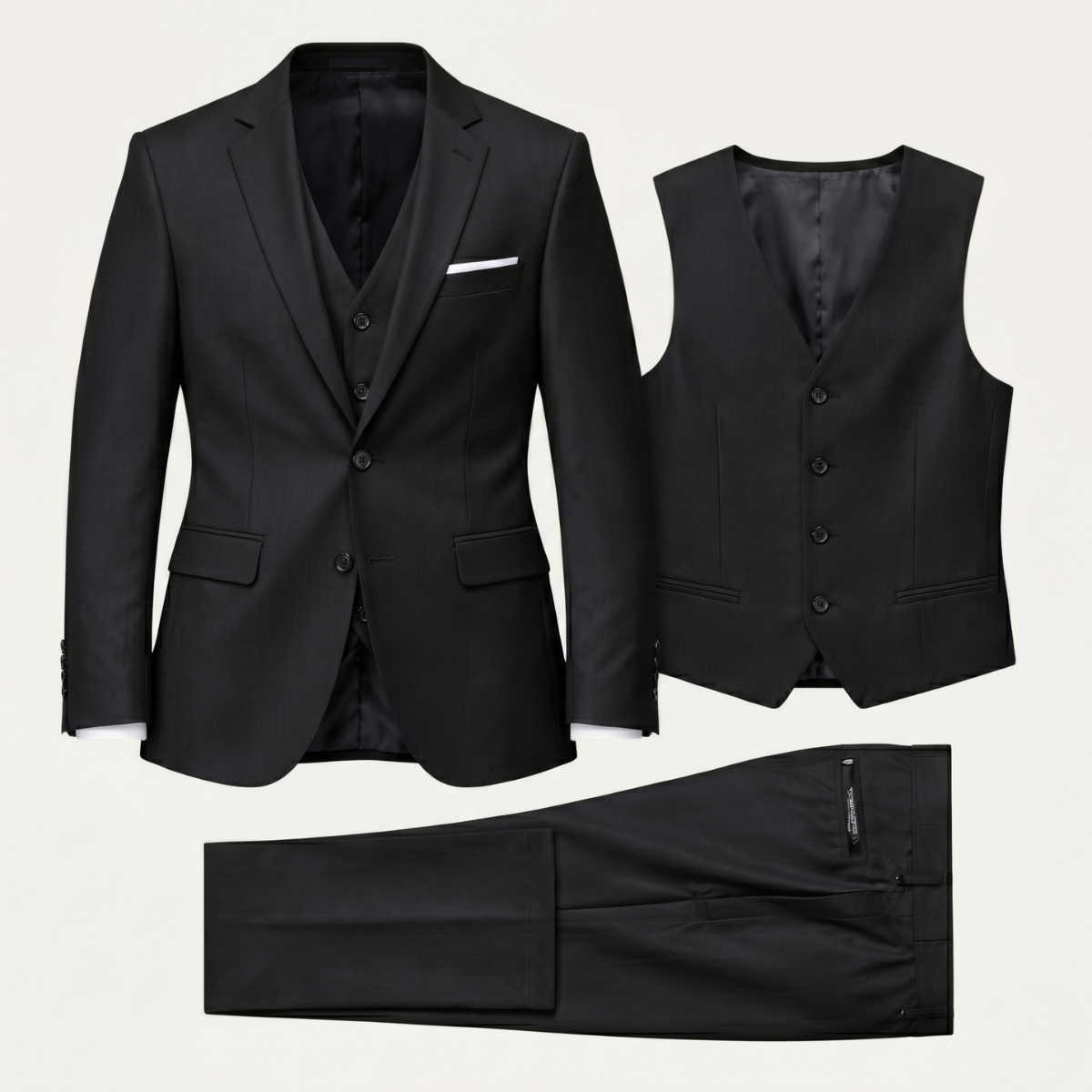 The Posillipo Men’s Tailored Suit Set – Blazer Waistcoat Trousers