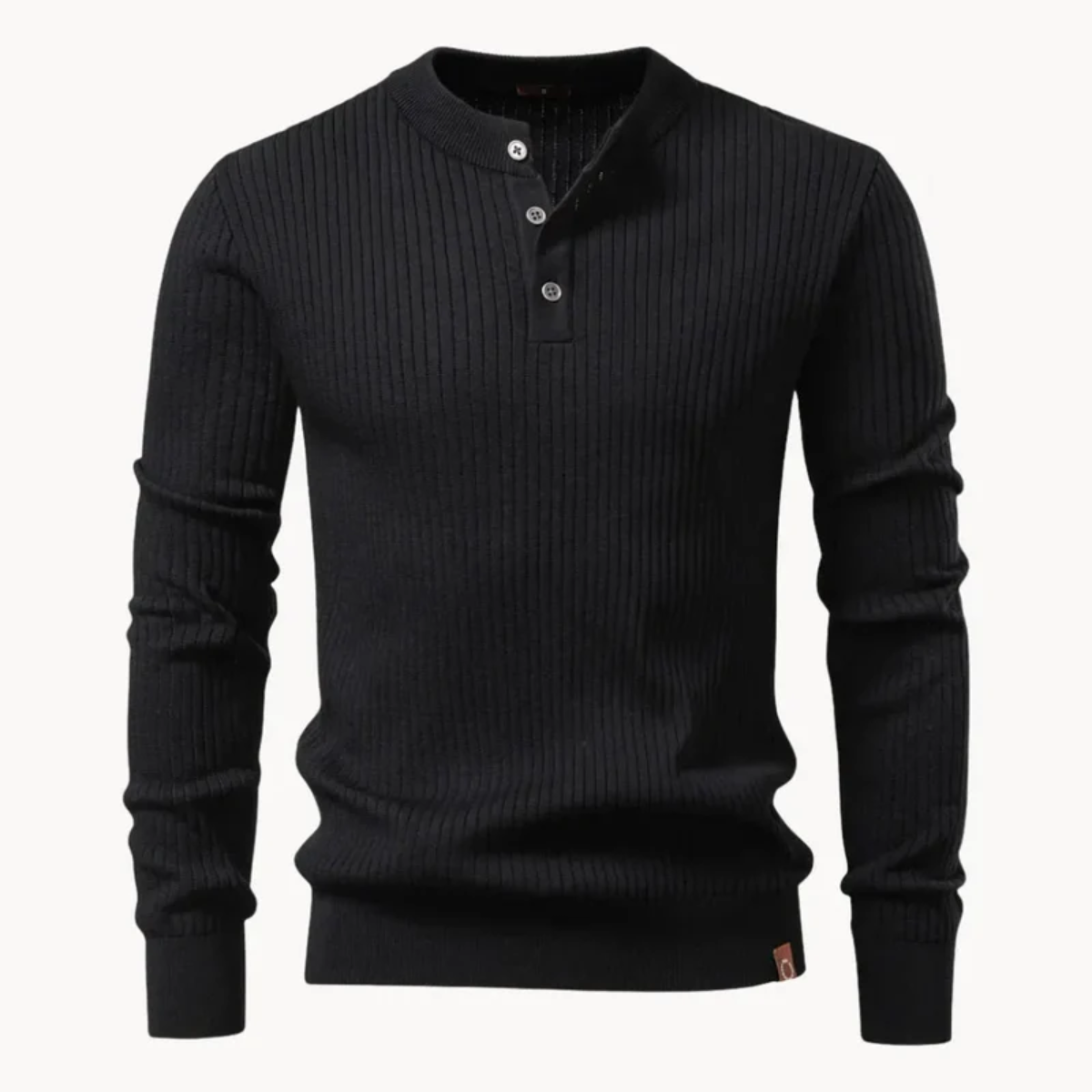 The Taormina Men's Ribbed Henley Knit Jumper