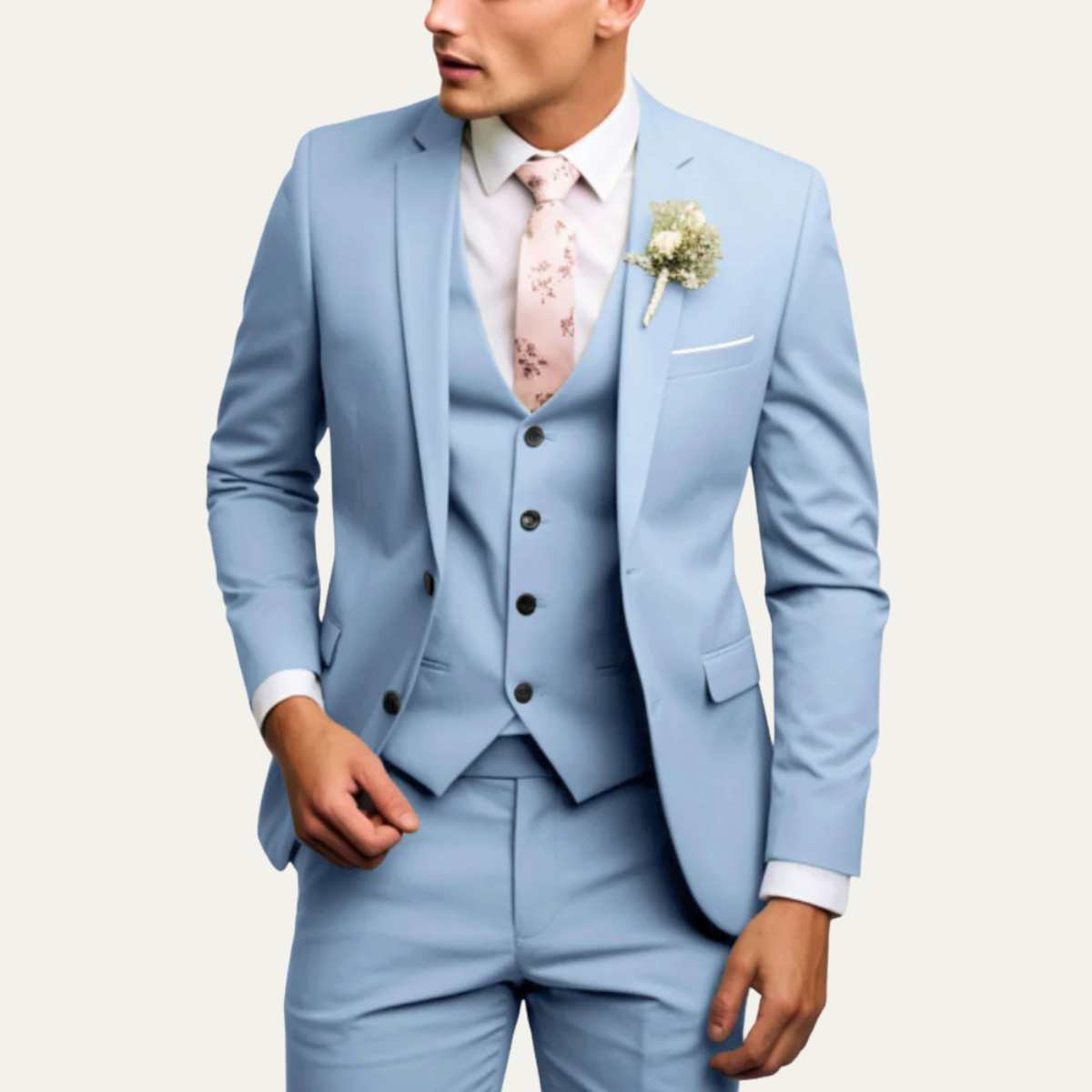 Men’s Elegant 3 Piece Slim Fit Business Suit Set