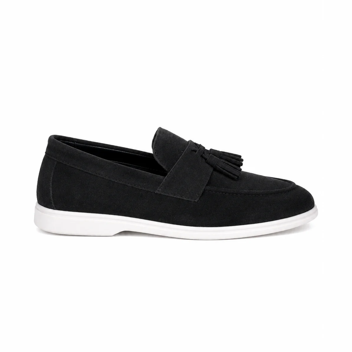 The Prescott Men's Suede Tassel Slip On Loafers - Black