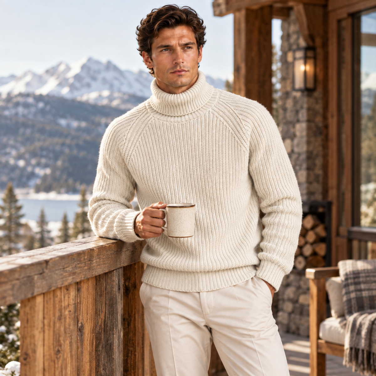 The Dundee Men's Chunky Turtleneck Warm Sweater