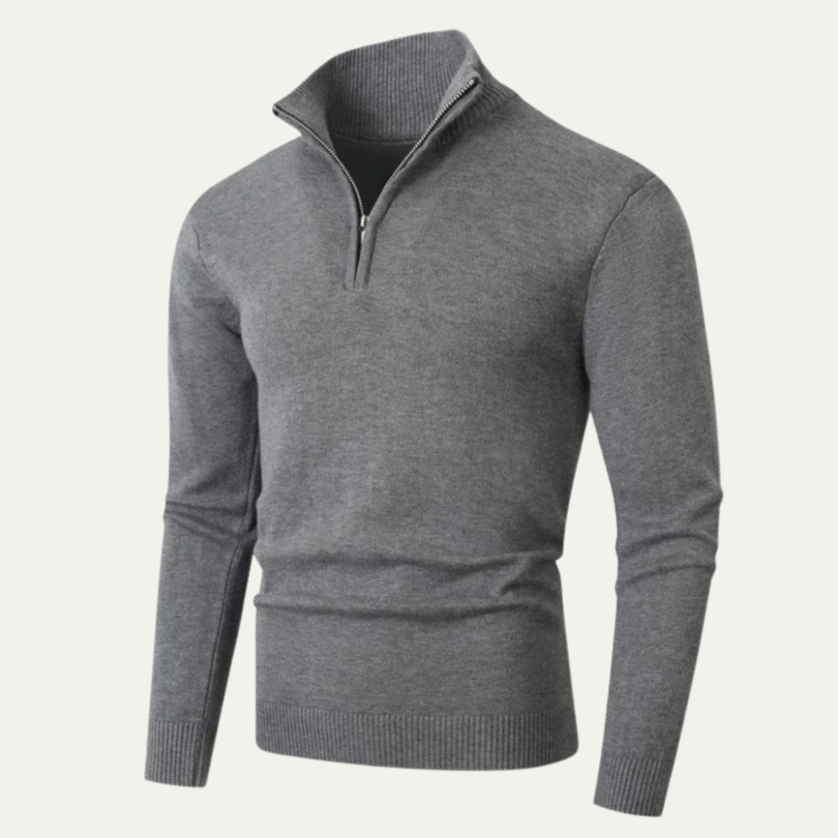 Men’s Knitted Slim Fit Half Zip Knit Jumper