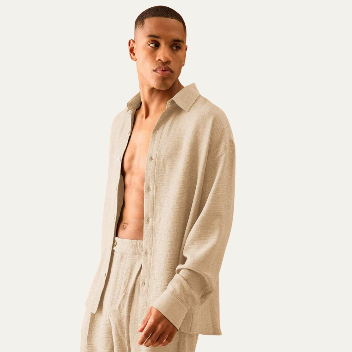 The Dundee Men’s Oversized Long Sleeve Linen Shirt & Short Summer Sets
