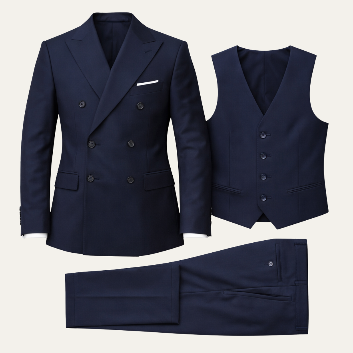 The Taranto Men’s Navy Blue Suit – Slim Fit Jacket and Trousers
