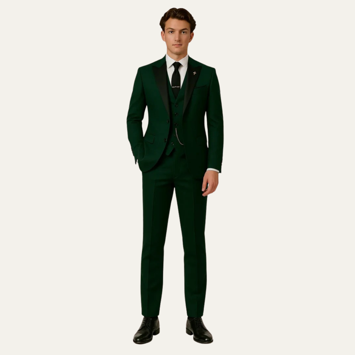 The Jefferson Stylish Dark Green Three Piece Suit
