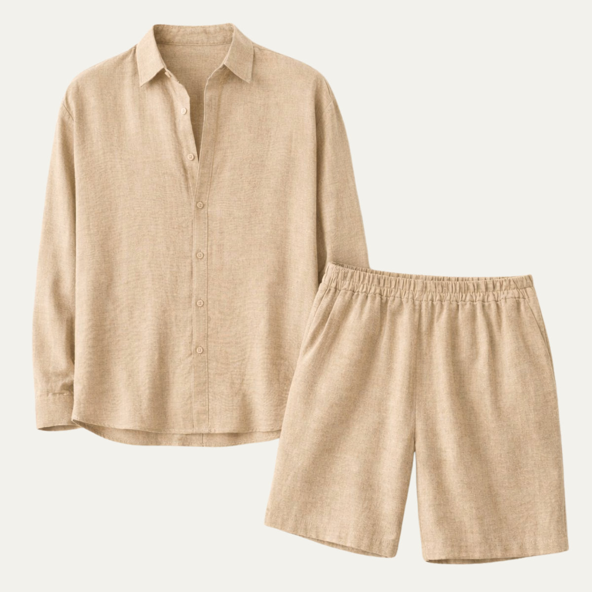 The Dundee Men’s Oversized Long Sleeve Linen Shirt & Short Summer Sets