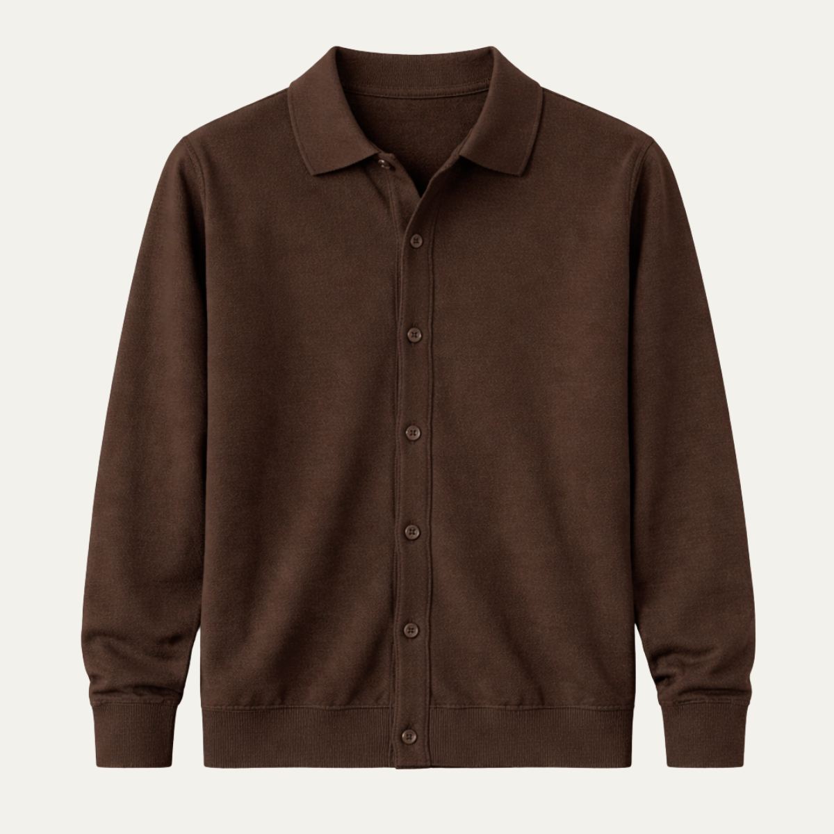 The Inverness Men’s Long Sleeve Button Up Knit Polo Shirt