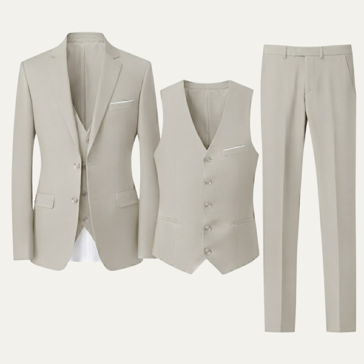 The Ancona Men’s 3 Piece Suit – Elegant Formal Wedding & Business Suit Set