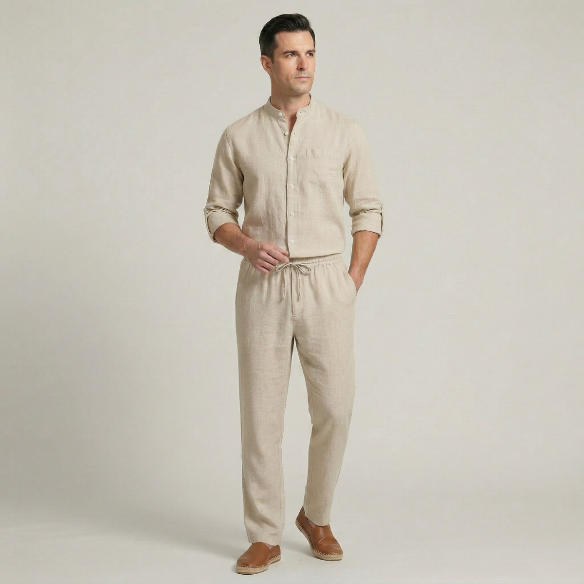 The Haddon Men’s Breathable Linen Shirt & Trousers Set