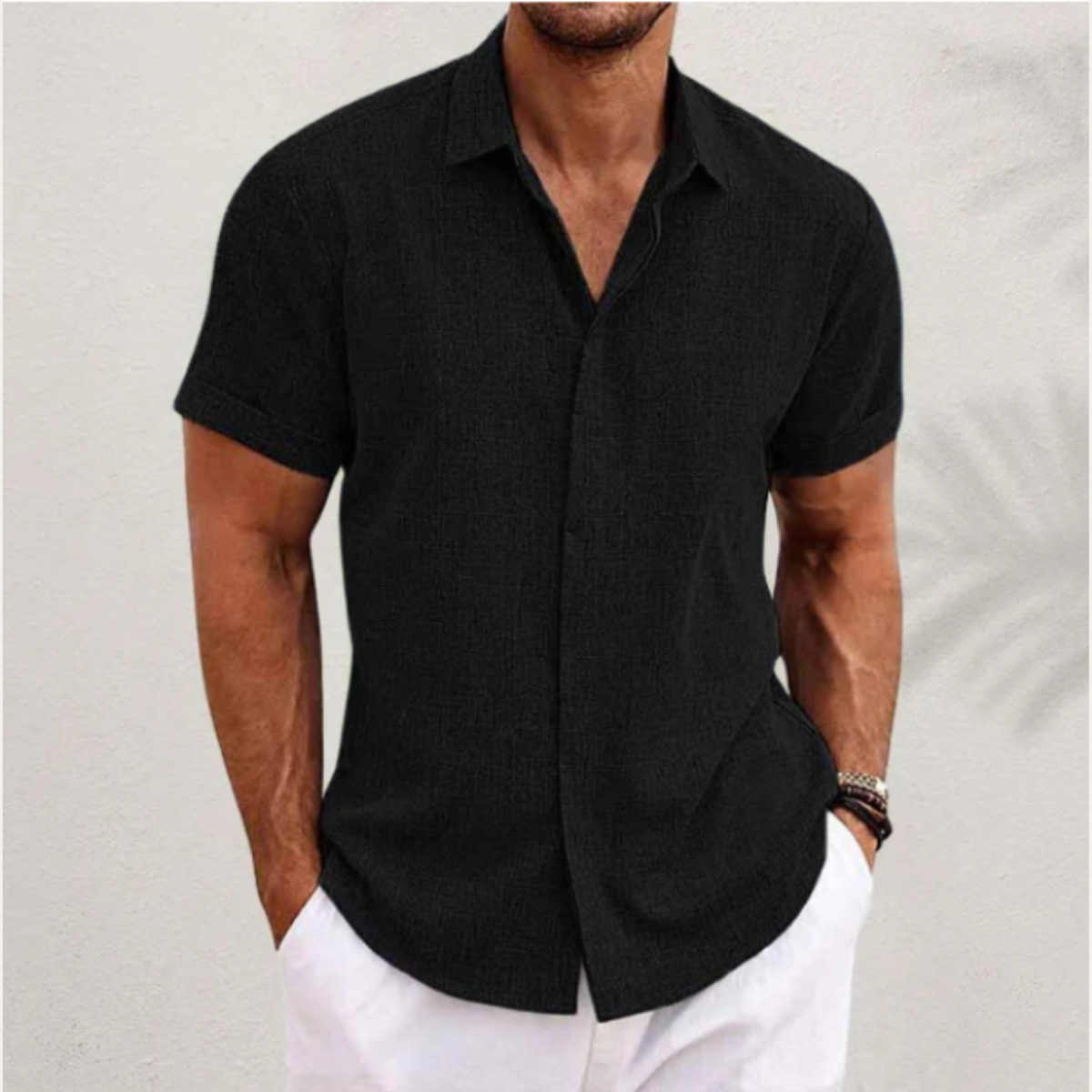 The Salerno Men's Casual Linen Button Up Shirt