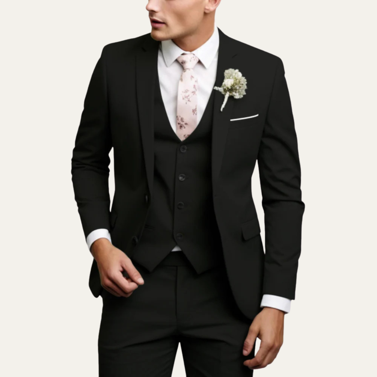 Men’s Elegant 3 Piece Slim Fit Business Suit Set