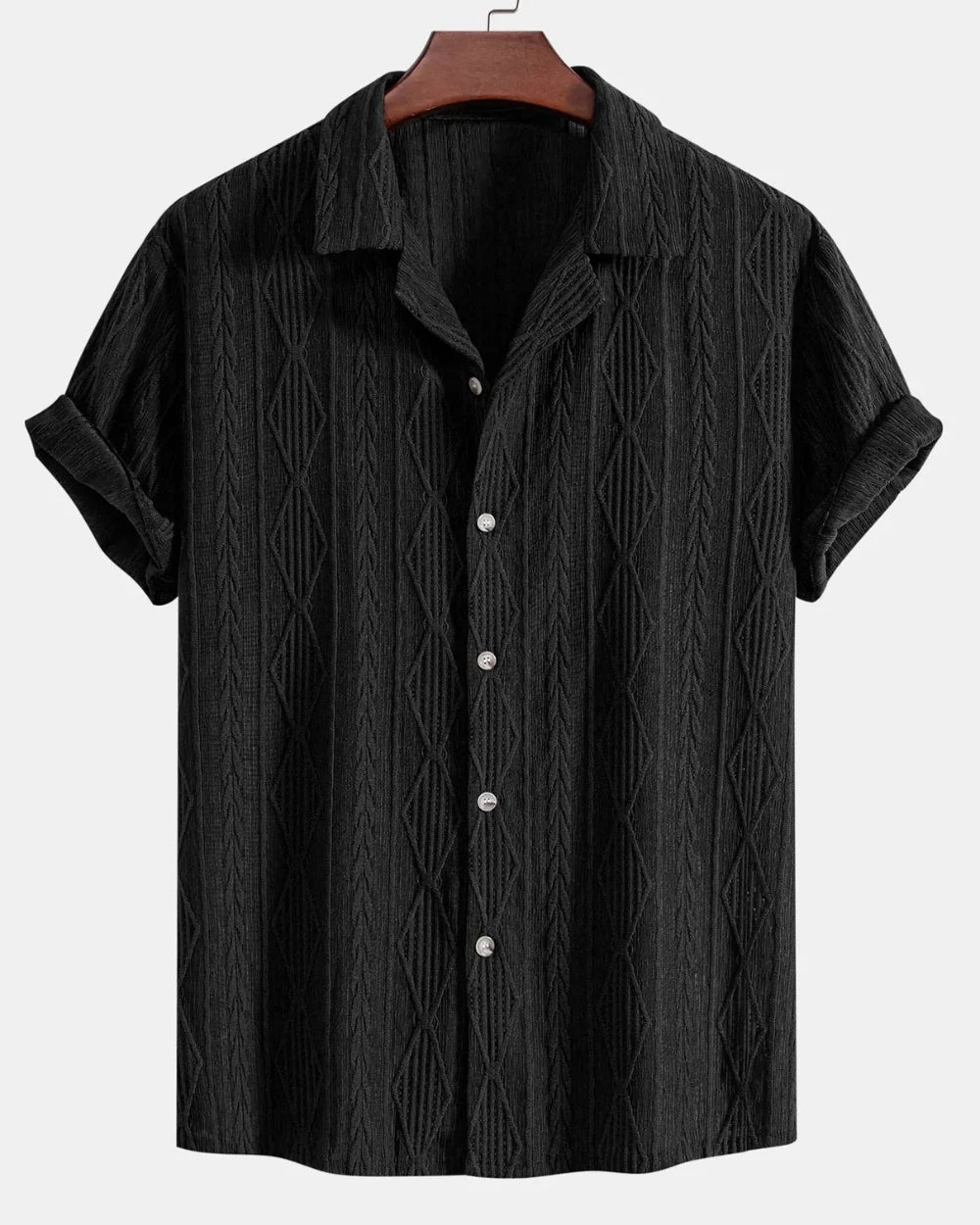 The Greenwich Men's Trendy Short Sleeve Button Up Shirt
