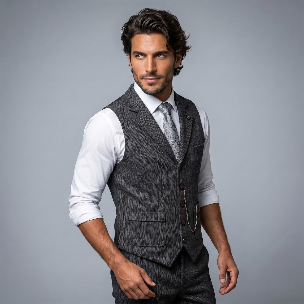 The Glendale Men’s Classic Tailored Tweed Waistcoat Gilet