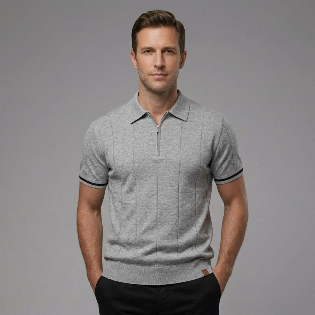 Men’s Quarter Zip Polo Shirt