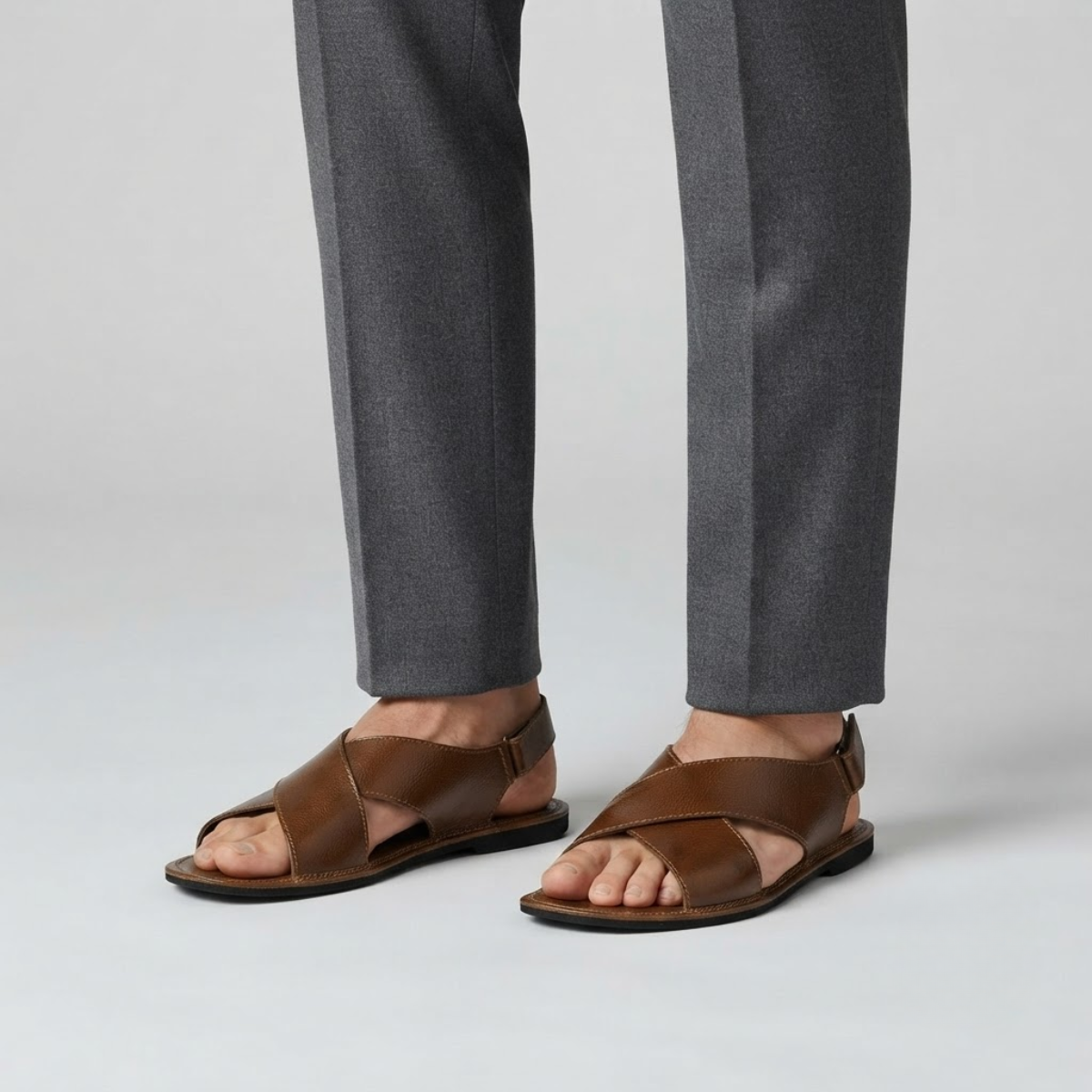 The Cannobio Men’s Slingback Open Toe Casual Leather Sandals