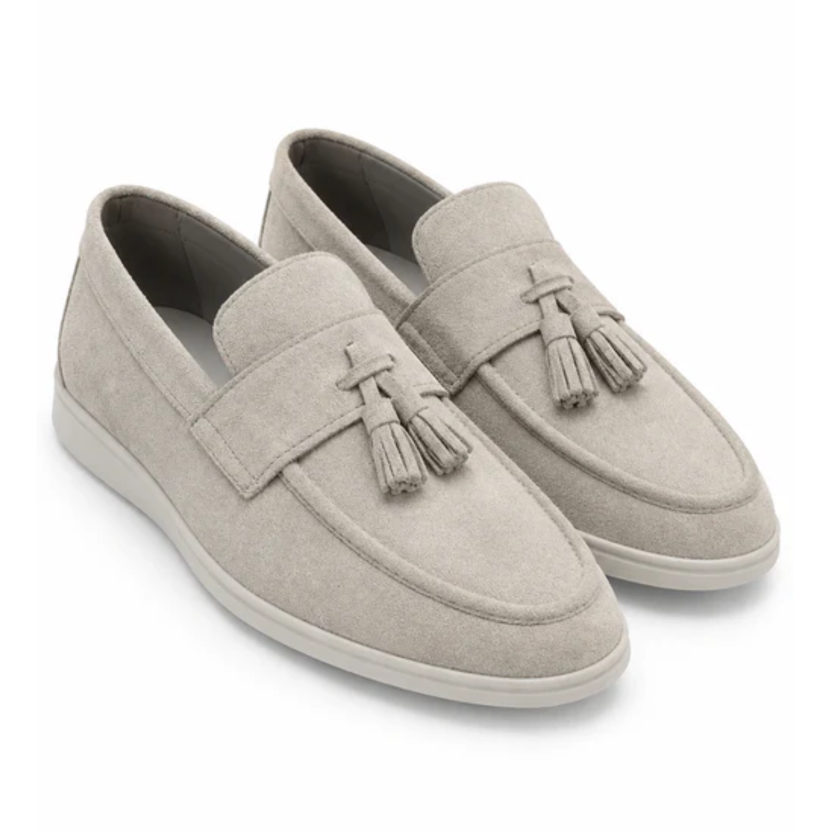 The Prescott Men's Suede Tassel Slip On Loafers - Grey