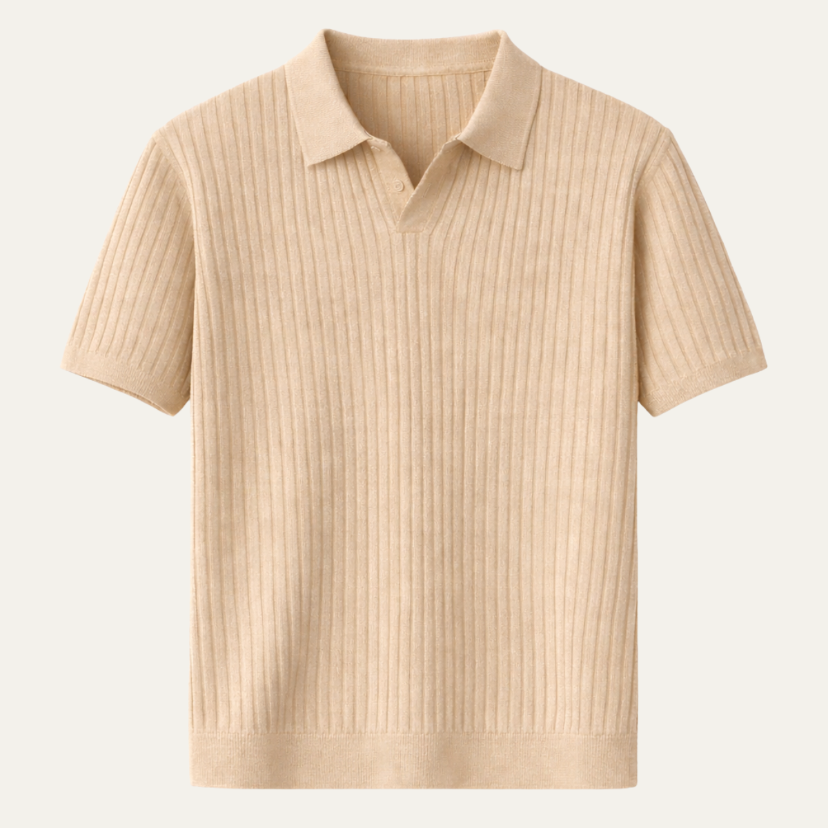 The Perth Men’s Lightweight Short Sleeve Ribbed Knit Polo Shirt