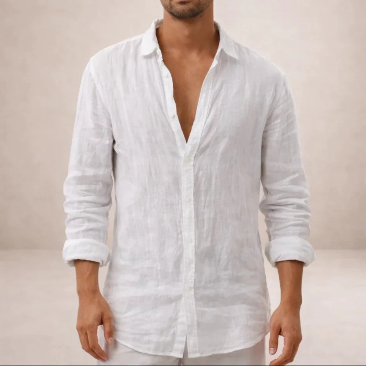 The Ravenna Men's Relaxed Fit Linen Button Up Shirt