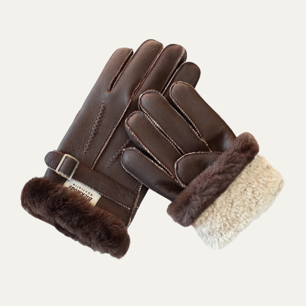 The Brenton Men’s Sheepskin Fur Winter Gloves