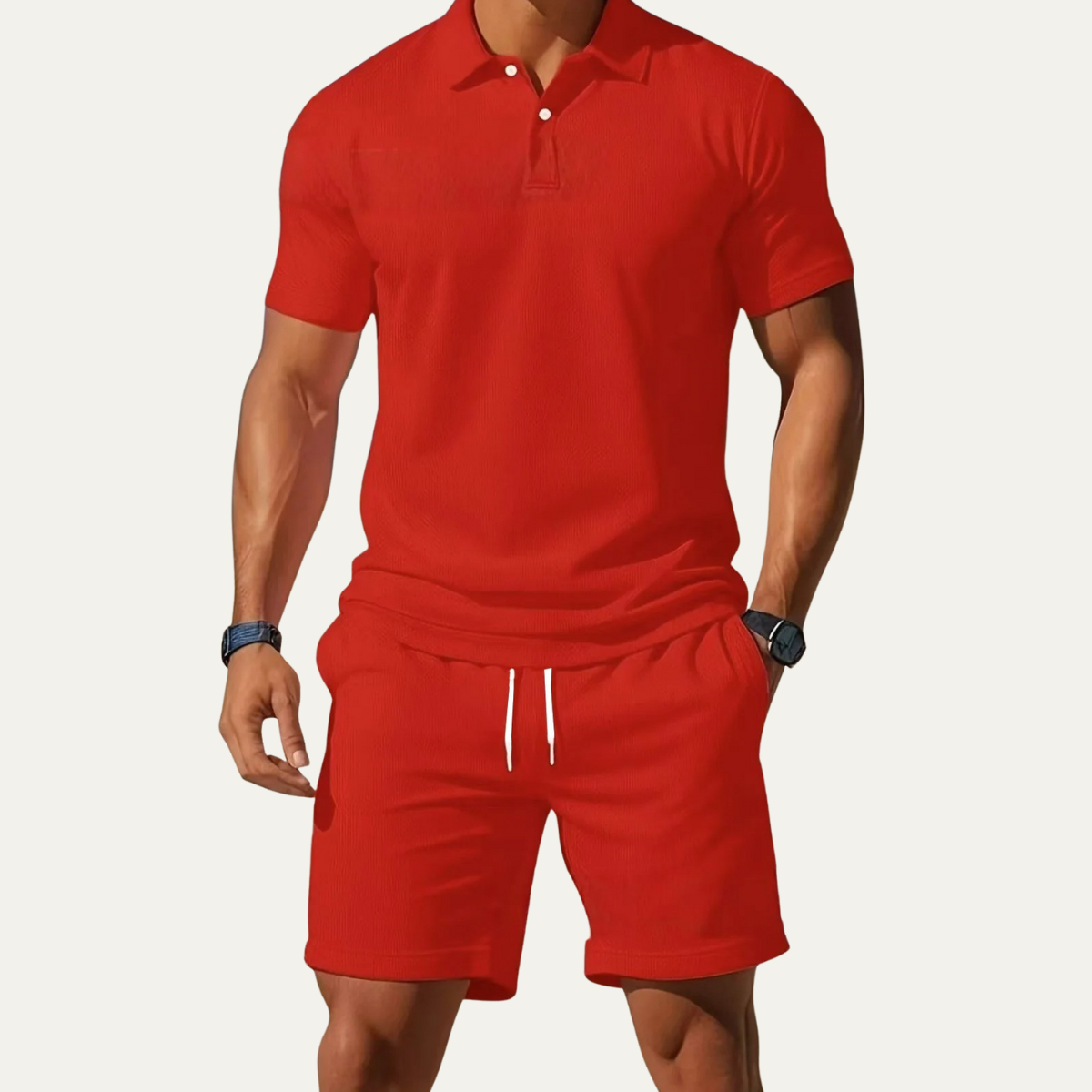 The Conegliano Men’s Summer Polo Shirt and Shorts Set – Casual Two Piece Outfit