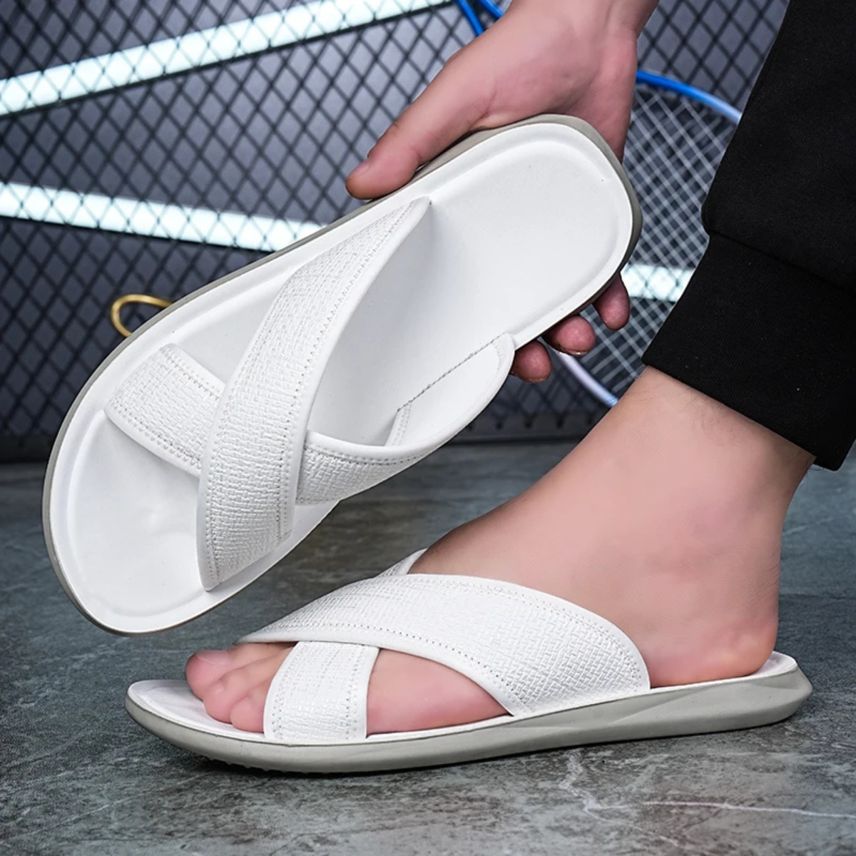 The Baveno Men’s Open Toe Slip On Summer Slide Sandals