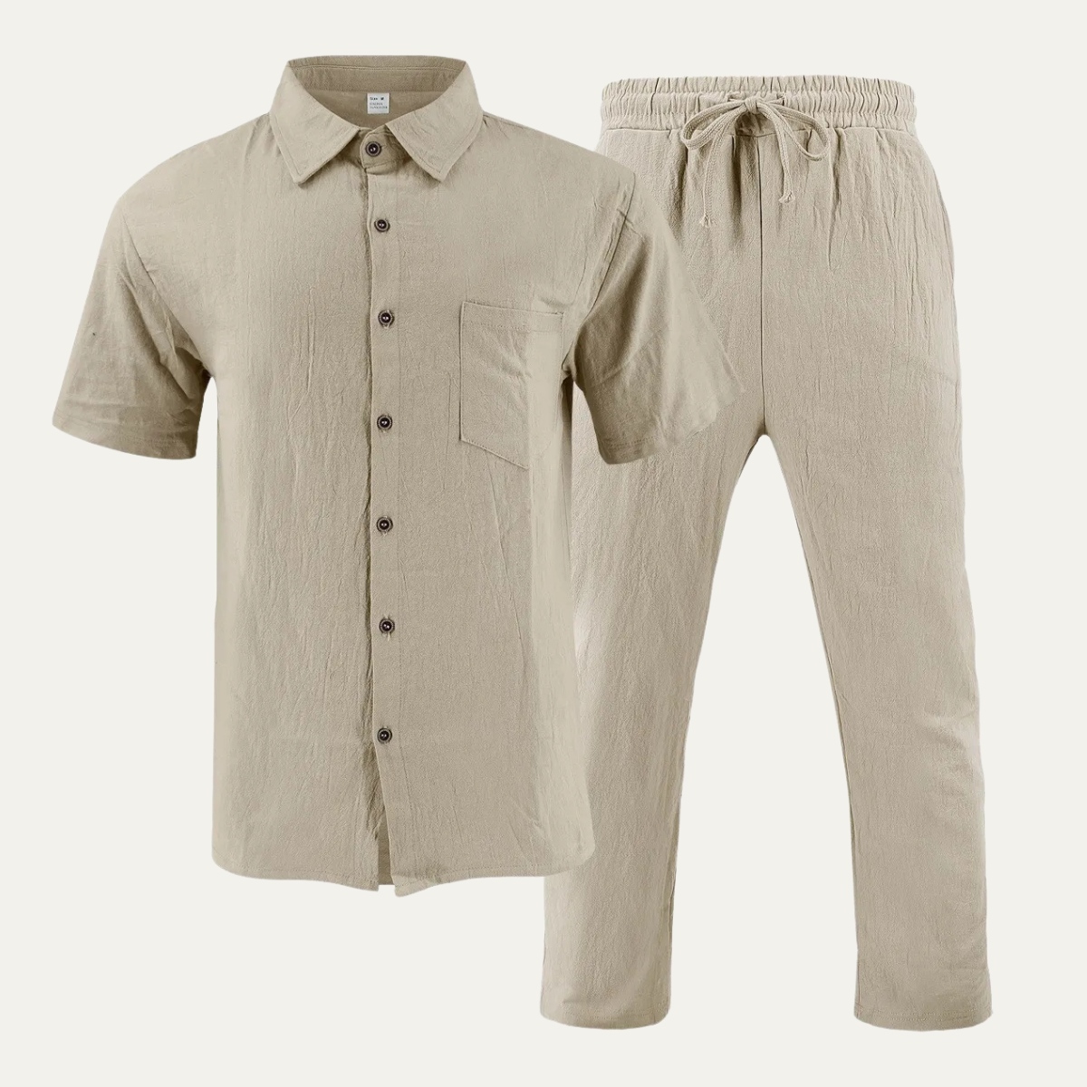 The Le Marais Men’s Trendy Summer Linen Shirt & Trousers Set