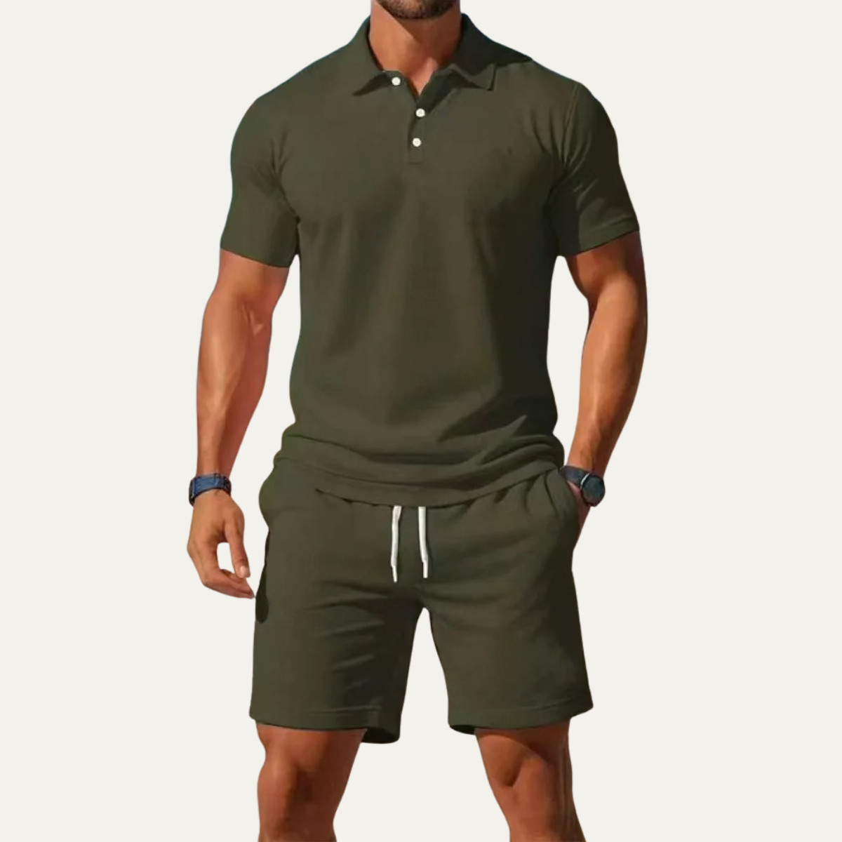 The Conegliano Men’s Summer Polo Shirt and Shorts Set – Casual Two Piece Outfit