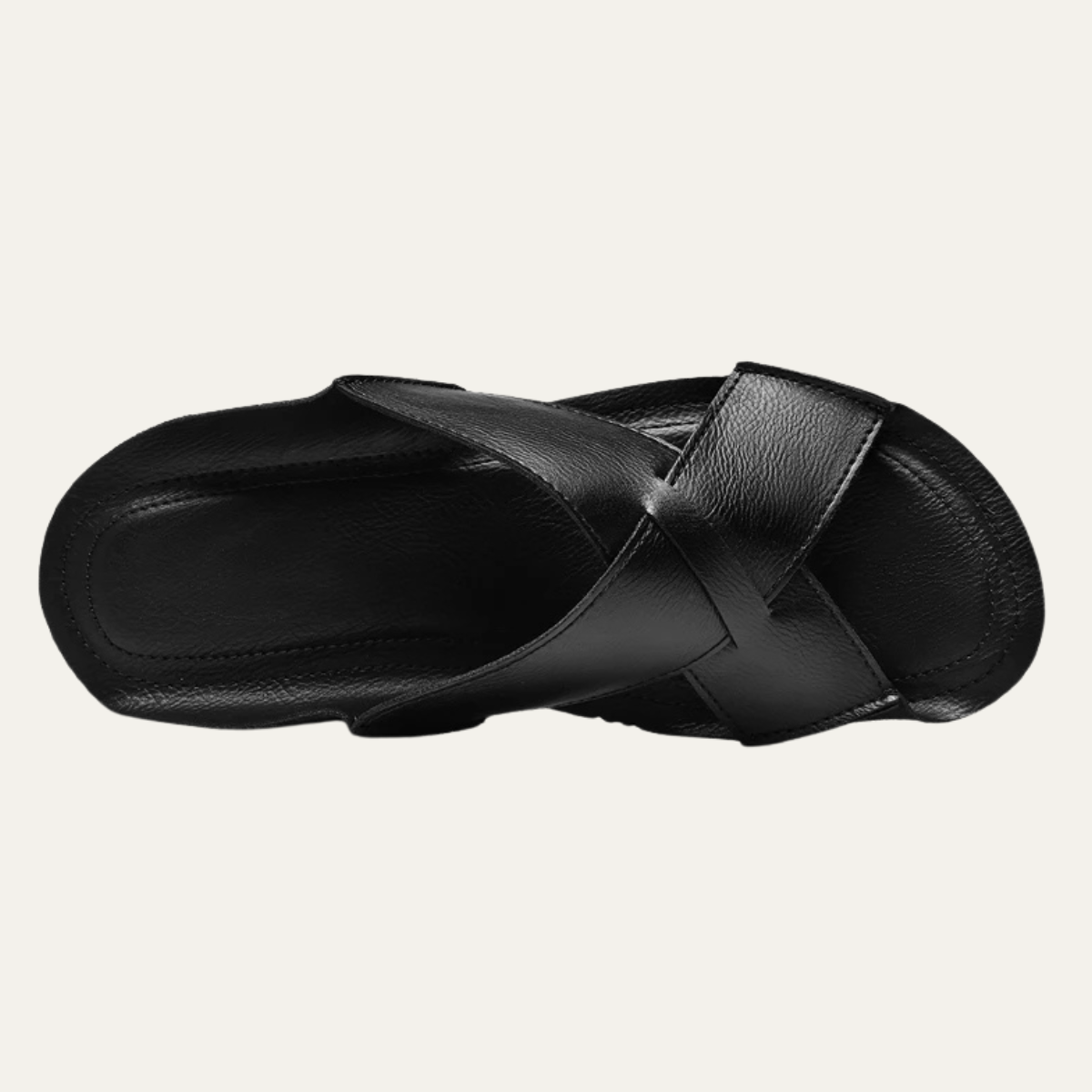 The Salisbury Men’s Leather Cross Strap Slide Sandals