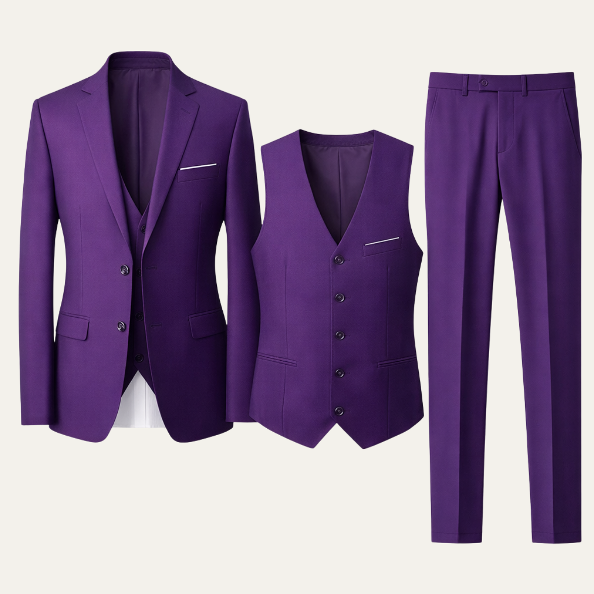 The Ancona Men’s 3 Piece Suit – Elegant Formal Wedding & Business Suit Set