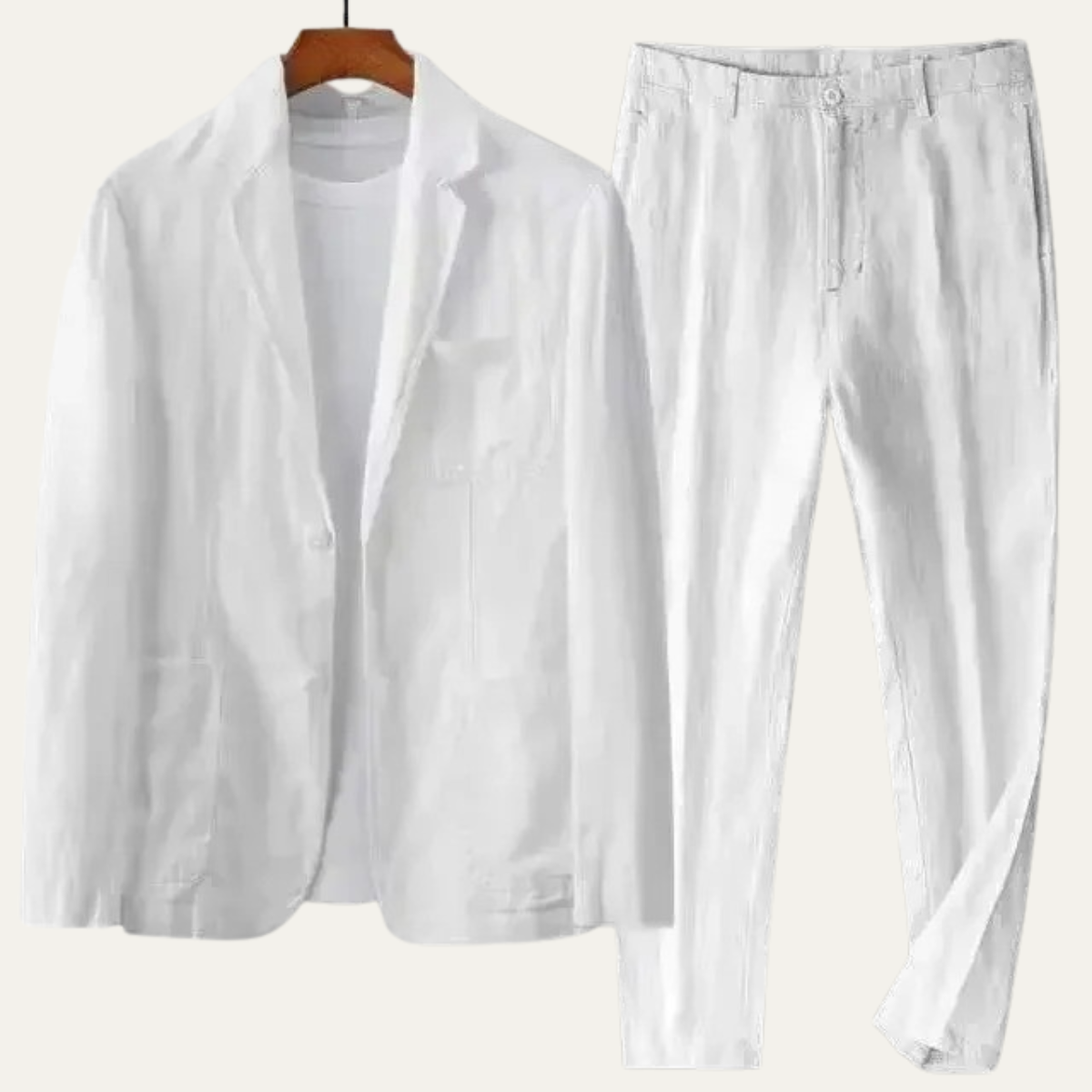 The Vipiteno Men’s Cotton Linen Two Piece Suit Set – Casual Blazer and Trousers