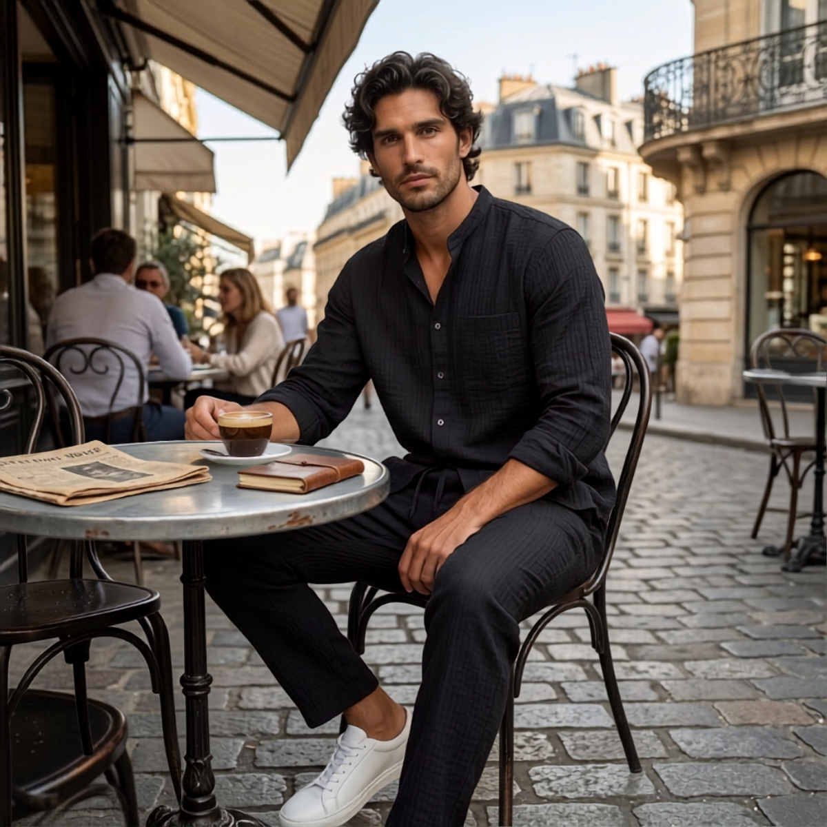 The Paris Men's Casual Summer Set - Long Sleeve Shirt and Trousers