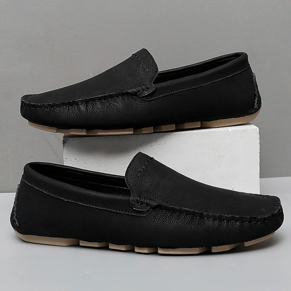 The Sassicaia Men’s Genuine Leather Casual Slip On Loafers