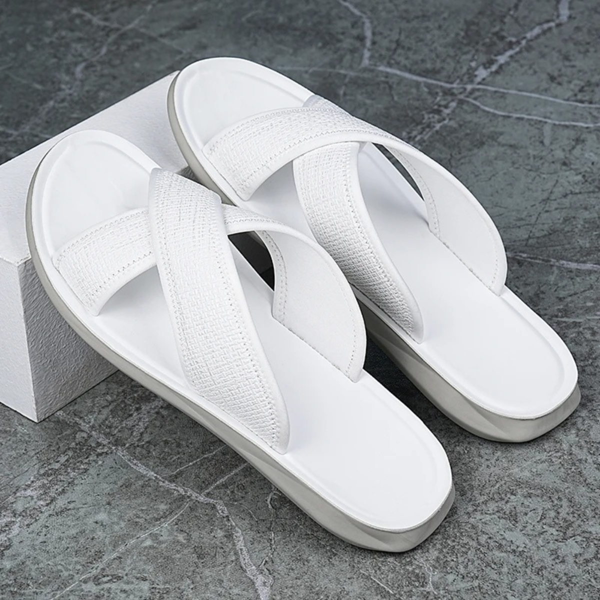 The Baveno Men’s Open Toe Slip On Summer Slide Sandals