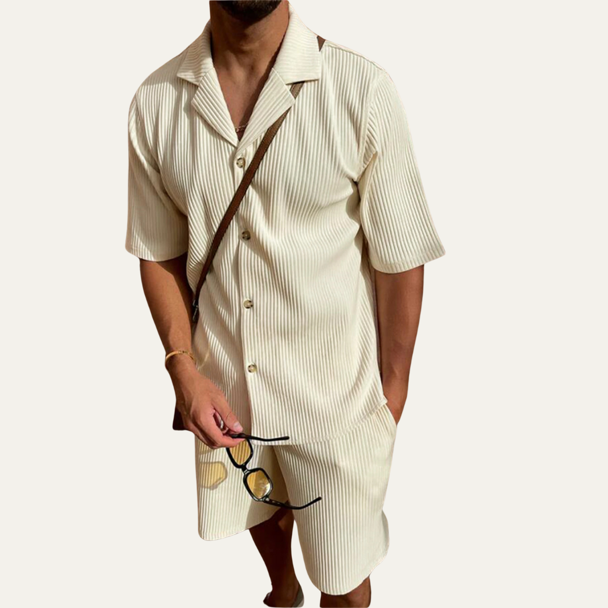 The Chamonix Men’s Trendy Summer Short Sleeve Shirt & Shorts Set