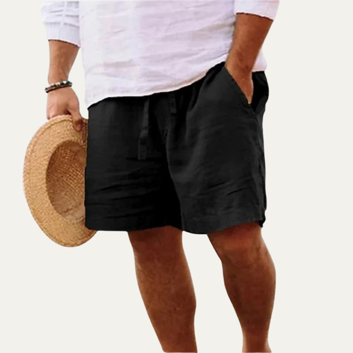 The Hever Men’s Cotton Linen Drawstring Shorts